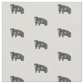 Rustikal Zeichnend Schwarzbär Stoff (Nahaufnahme)