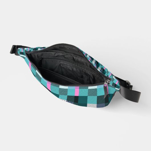 Rustikal zeitgenössisch Kariert Bauchtasche (Offen)