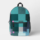 Rustikal zeitgenössisch Kariert Bedruckter Rucksack (Vorderseite)