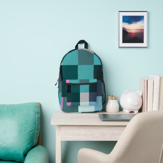 Rustikal zeitgenössisch Kariert Bedruckter Rucksack (InSitu)