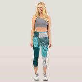 Rustikal zeitgenössisch Kariert Capri Leggings (Vorderseite)