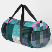Rustikal zeitgenössisch Kariert Duffle Bag (Rechte Ecke)