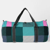 Rustikal zeitgenössisch Kariert Duffle Bag (Rückseite)
