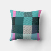 Rustikal zeitgenössisch Kariert Kissen (Rückseite)