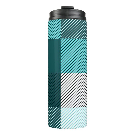 Rustikal zeitgenössisch Kariert Thermosbecher (Vorderseite)