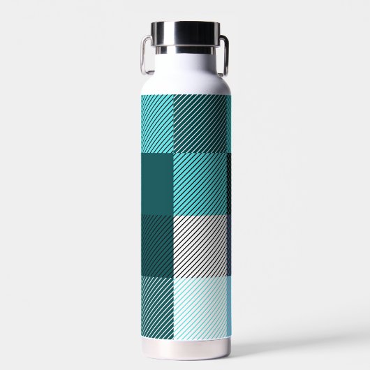 Rustikal zeitgenössisch Kariert Trinkflasche (Vorne)