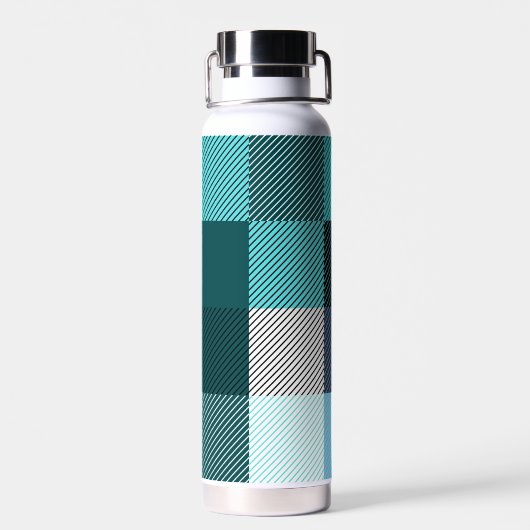 Rustikal zeitgenössisch Kariert Trinkflasche (Rückseite)