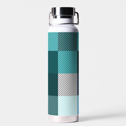 Rustikal zeitgenössisch Kariert Trinkflasche (Rückseite)