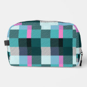 Rustikal zeitgenössisch Kariert Waschbeutel (Vorderseite)