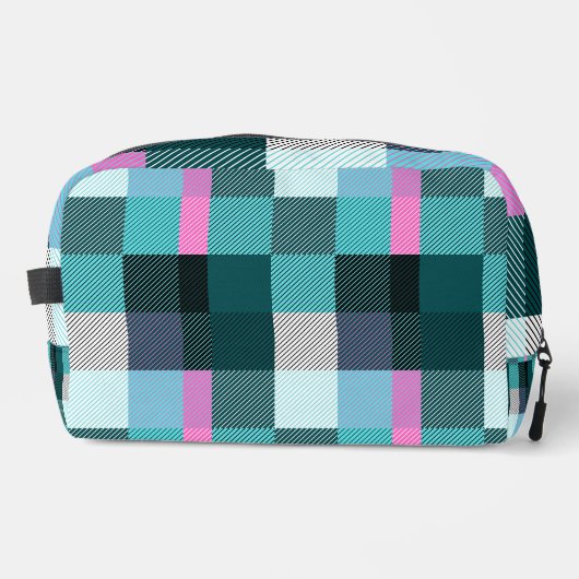 Rustikal zeitgenössisch Kariert Waschbeutel (Vorderseite)