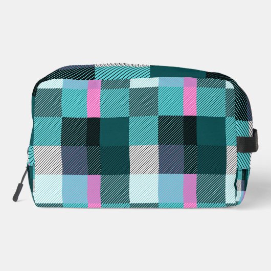 Rustikal zeitgenössisch Kariert Waschbeutel (Rückseite)