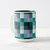 Rustikal zeitgenössisch Kariert Zweifarbige Tasse (Vorderseite Links)