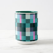 Rustikal zeitgenössisch Kariert Zweifarbige Tasse (Mittel)