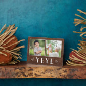 Rustikal Zwei-Foto-Jahr-Opa Fotoplatte (Seite)