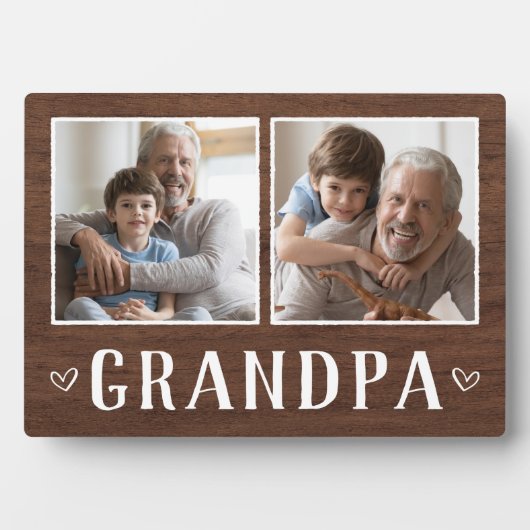 Rustikal, zwei Foto Opa Fotoplatte (Vorderseite)