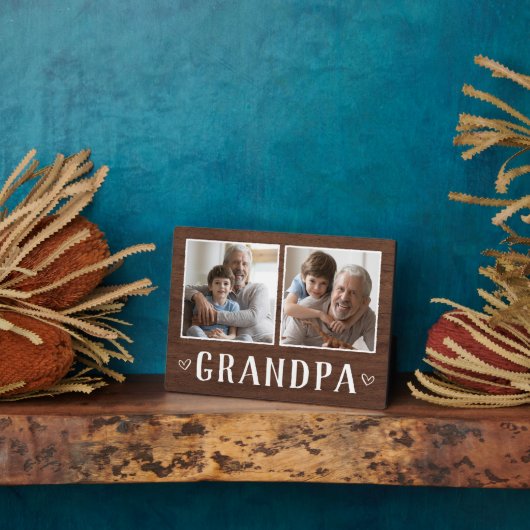 Rustikal, zwei Foto Opa Fotoplatte (Seite)