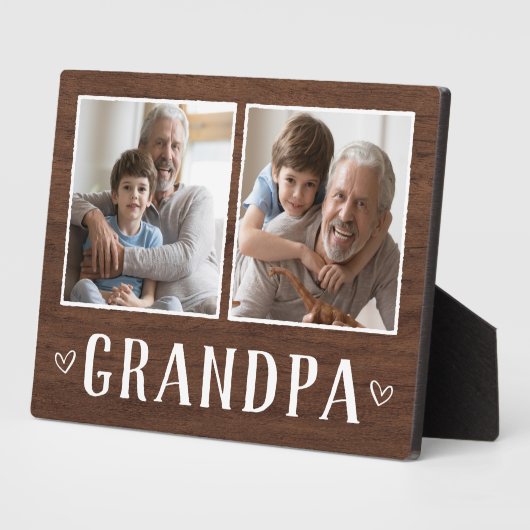 Rustikal, zwei Foto Opa Fotoplatte (Seite)