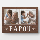 Rustikal Zwei-Foto Papou Opa Fotoplatte (Vorderseite)