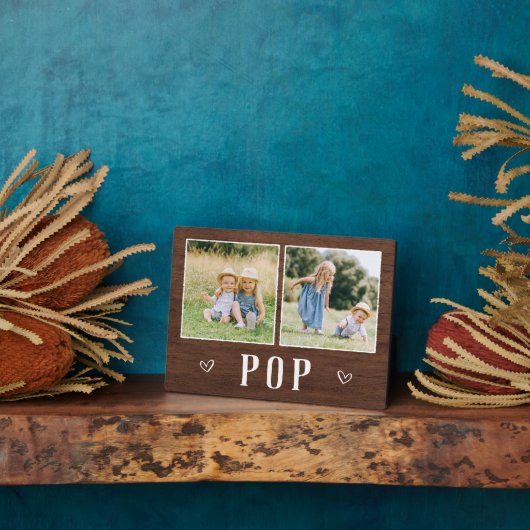 Rustikal Zwei-Foto-Pop Opa Fotoplatte (Seite)