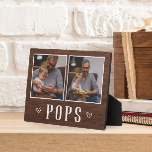 Rustikal Zwei-Foto-Pop Opa Fotoplatte