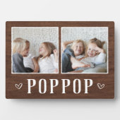 Rustikal, zwei Foto Poppop Opa Fotoplatte (Vorderseite)