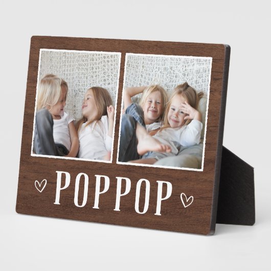 Rustikal, zwei Foto Poppop Opa Fotoplatte (Seite)