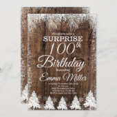 Rustikale 100. Geburtstagsparty Einladung (Vorne/Hinten)