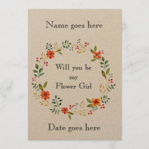 Rustikale 12x18 wirst du meine Blume Mädchen Einla Einladung