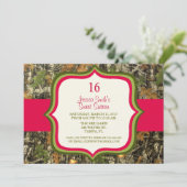 Rustikale 16 . Geburtstag Camouflage Geburtstag Ei Einladung (Stehend Vorderseite)