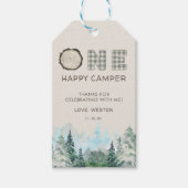 Rustikale 1-Happy Camper Gefallen Geschenkmarken Geschenkanhänger (Vorderseite)
