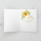 Rustikale 1. Hochzeitstag Sonnenblume Karte (Innenseite)