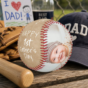 Rustikale 1. Vater-Skript 2 Foto-Collage Basis Baseball