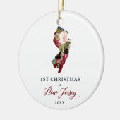 Rustikale 1. Weihnachten in New Jersey NJ Personal Keramik Ornament (Links)