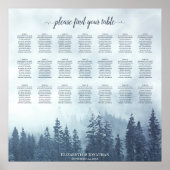 Rustikale 21 Table Blue Pines Hochzeitstabelle Poster (Vorne)
