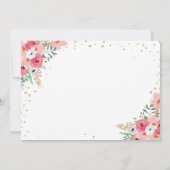 Rustikale 25. Hochzeit Anniversay Einladung Flora (Rückseite)