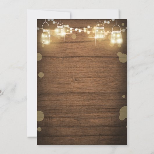 Rustikale 25. Hochzeit Anniversay Einladungs-Licht Einladung (Rückseite)