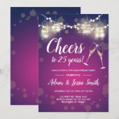 Rustikale 25. Hochzeit Anniversay Einladungs-Licht Einladung (Vorne/Hinten)