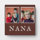 Rustikale 2-Foto Personalisierte Oma Plaque Fotoplatte (Vorderseite)
