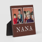 Rustikale 2-Foto Personalisierte Oma Plaque Fotoplatte (Vorderseite)