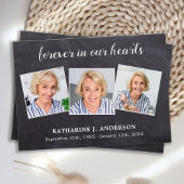 Rustikale 3-Foto-Beileid-Gedenkkarte