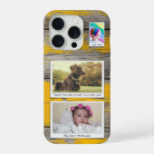 Rustikale 3 Foto Collage Yellow Planks iPhone Hülle (Rückseite)