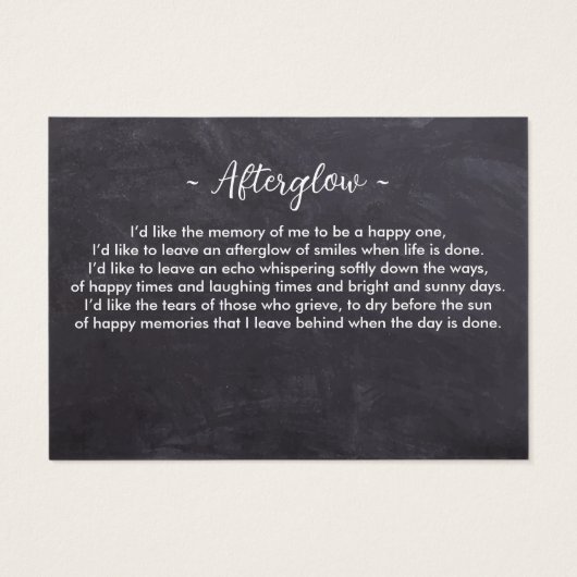 Rustikale 3-Foto-Gedenkkarte (Rückseite)