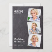 Rustikale 3 Fotos Gedenkfeier Einladung (Vorderseite)