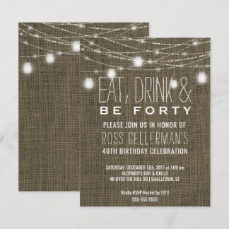 Rustikale 40. einladung