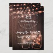 Rustikale 40. Geburtstagsstreichelicht - Einladung (Vorne/Hinten)