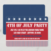 Rustikale 4. Juli Party Einladungen (Vorne/Hinten)