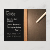 Rustikale 50. Geburtstag Save the Date Custom Post Ankündigungspostkarte (Rückseite)