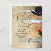 Rustikale 50. Geburtstagseinladung für Frauen Einladung (Vorderseite)