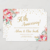 Rustikale 50. Hochzeit Jahrestag Einladung Florenz (Vorne/Hinten)