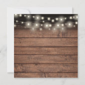 Rustikale 50-jährige Gold Hearts String Lights Einladung (Rückseite)